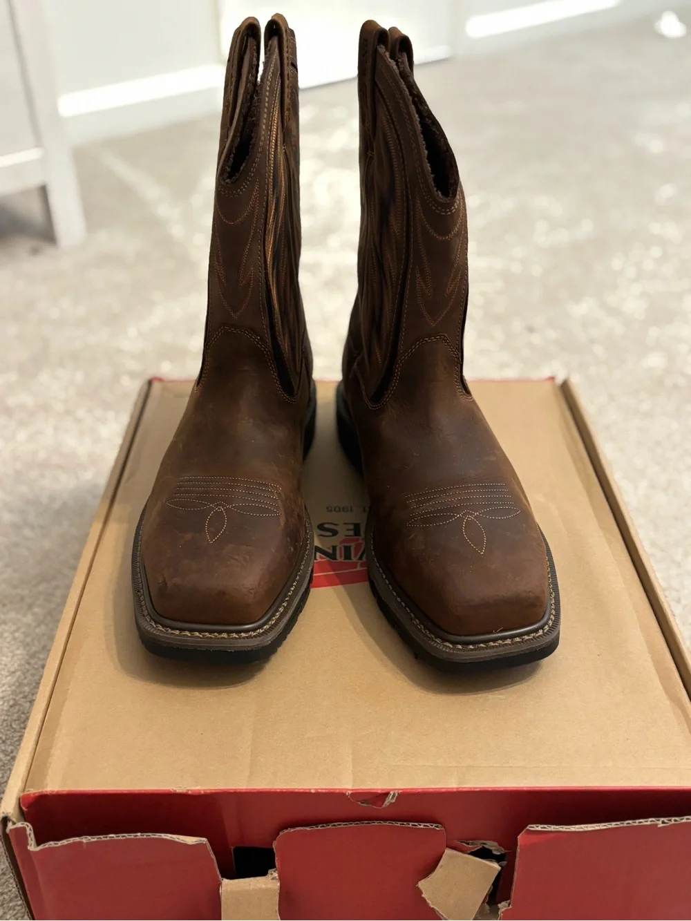 Brand new never worn Red wing steel toe men’s work boots, size 11.5.